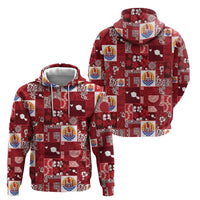 Tahiti Oaoa I Teie Noera Hoodie Pacific Patchwork Xmas Vibes - Polynesian Pride