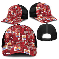 Tahiti Oaoa I Teie Noera Mesh Trucker Cap Pacific Patchwork Xmas Vibes - Polynesian Pride