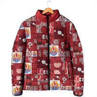 Tahiti Oaoa I Teie Noera Padded Jacket Pacific Patchwork Xmas Vibes - Polynesian Pride