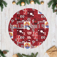 Tahiti Oaoa I Teie Noera Tree Skirt Pacific Patchwork Xmas Vibes - Polynesian Pride
