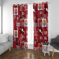 Tahiti Oaoa I Teie Noera Window Curtain Pacific Patchwork Xmas Vibes - Polynesian Pride