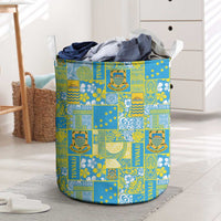 Tuvalu Manuia te Kilisimasi Laundry Basket Pacific Patchwork Xmas Vibes - Polynesian Pride