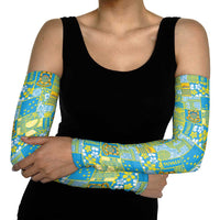 Tuvalu Manuia te Kilisimasi Arm Sleeves Pacific Patchwork Xmas Vibes - Polynesian Pride