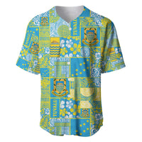Tuvalu Manuia te Kilisimasi Baseball Jersey Pacific Patchwork Xmas Vibes LT9 Green - Polynesian Pride