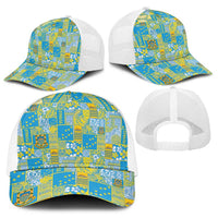 Tuvalu Manuia te Kilisimasi Baseball Net Cap Pacific Patchwork Xmas Vibes - Polynesian Pride
