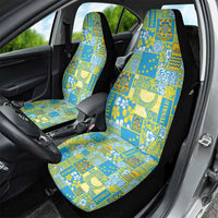 Tuvalu Manuia te Kilisimasi Car Seat Cover Pacific Patchwork Xmas Vibes - Polynesian Pride