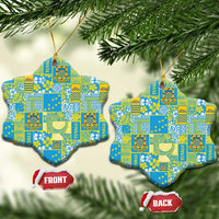 Tuvalu Manuia te Kilisimasi Ceramic Ornament Pacific Patchwork Xmas Vibes - Polynesian Pride