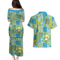 Tuvalu Manuia te Kilisimasi Couples Matching Puletasi and Hawaiian Shirt Pacific Patchwork Xmas Vibes LT9 - Polynesian Pride