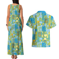 Tuvalu Manuia te Kilisimasi Couples Matching Tank Maxi Dress and Hawaiian Shirt Pacific Patchwork Xmas Vibes LT9 - Polynesian Pride
