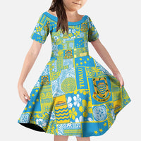 Tuvalu Manuia te Kilisimasi Family Matching Long Sleeve Bodycon Dress and Hawaiian Shirt Pacific Patchwork Xmas Vibes - Polynesian Pride