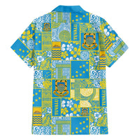 Tuvalu Manuia te Kilisimasi Family Matching Off Shoulder Short Dress and Hawaiian Shirt Pacific Patchwork Xmas Vibes - Polynesian Pride
