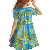 Tuvalu Manuia te Kilisimasi Family Matching Short Sleeve Bodycon Dress and Hawaiian Shirt Pacific Patchwork Xmas Vibes - Polynesian Pride