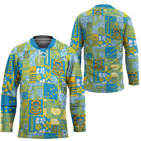 Tuvalu Manuia te Kilisimasi Hockey Jersey Pacific Patchwork Xmas Vibes LT9 - Polynesian Pride