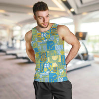 Tuvalu Manuia te Kilisimasi Men Tank Top Pacific Patchwork Xmas Vibes - Polynesian Pride