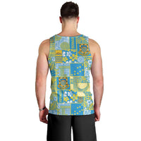 Tuvalu Manuia te Kilisimasi Men Tank Top Pacific Patchwork Xmas Vibes - Polynesian Pride
