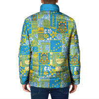 Tuvalu Manuia te Kilisimasi Padded Jacket Pacific Patchwork Xmas Vibes - Polynesian Pride