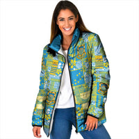 Tuvalu Manuia te Kilisimasi Padded Jacket Pacific Patchwork Xmas Vibes - Polynesian Pride