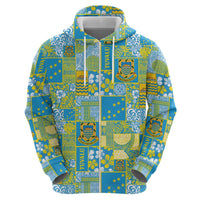 Tuvalu Manuia te Kilisimasi Zip Hoodie Pacific Patchwork Xmas Vibes - Polynesian Pride