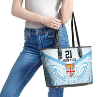Fiji Football Custom Leather Tote Bag Bula Boys Go Champions