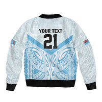 Fiji Football Custom Sleeve Zip Bomber Jacket Bula Boys Go Champions