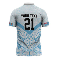 Fiji Football Custom Zipper Polo Shirt Bula Boys Go Champions - Polynesian Pride