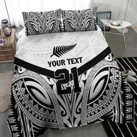 New Zealand Football Custom Bedding Set All White Fern Go Champions