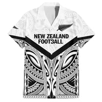New Zealand Football Custom Family Matching Off The Shoulder Long Sleeve Dress and Hawaiian Shirt All White Fern Go Champions