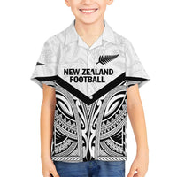 New Zealand Football Custom Family Matching Tank Maxi Dress and Hawaiian Shirt All White Fern Go Champions