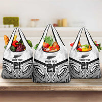 New Zealand Football Custom Grocery Bag All White Fern Go Champions