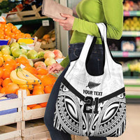 New Zealand Football Custom Grocery Bag All White Fern Go Champions