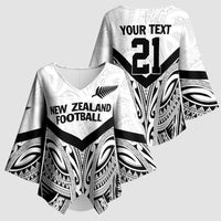 New Zealand Football Custom Kimono Sleeve Blouse All White Fern Go Champions - Polynesian Pride
