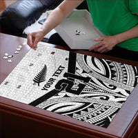 New Zealand Football Custom Puzzle All White Fern Go Champions - Polynesian Pride