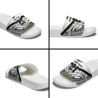 New Zealand Football Custom Slide Sandals All White Fern Go Champions LT9 - Polynesian Pride