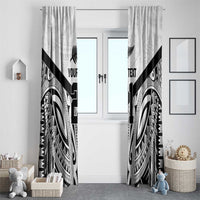 New Zealand Football Custom Window Curtain All White Fern Go Champions