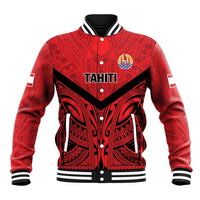 Tahiti Football Custom Baseball Jacket Toa Aito Go Champions LT9 Unisex Red - Polynesian Pride