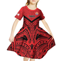 Tahiti Football Custom Kid Short Sleeve Dress Toa Aito Go Champions