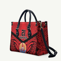 Tahiti Football Custom Leather Bag Toa Aito Go Champions LT9 Red - Polynesian Pride