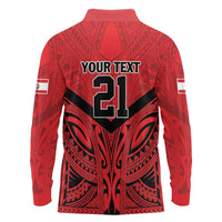 Tahiti Football Custom Long Sleeve Polo Shirt Toa Aito Go Champions LT9 - Polynesian Pride