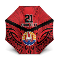 Tahiti Football Custom Umbrella Toa Aito Go Champions LT9 One Size Folded 11.42 inch Opened Diameter 37.4 inch Red - Polynesian Pride