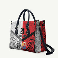 New Caledonia-Tahiti Football Custom Leather Bag Together Go Champions - Polynesian Pride