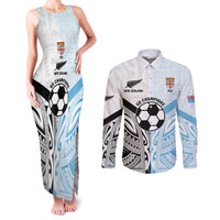 New Zealand-Fiji Football Custom Couples Matching Tank Maxi Dress and Long Sleeve Button Shirt Together Go Champions LT9 Art - Polynesian Pride