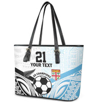 New Zealand-Fiji Football Custom Leather Tote Bag Together Go Champions
