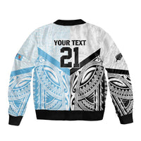 New Zealand-Fiji Football Custom Sleeve Zip Bomber Jacket Together Go Champions