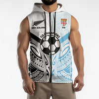 New Zealand-Fiji Football Custom Sleeveless Zip Hoodie Together Go Champions - Polynesian Pride