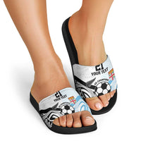New Zealand-Fiji Football Custom Slide Sandals Together Go Champions LT9 - Polynesian Pride