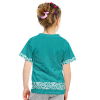 New Zealand Nurses Week Kid T Shirt Maori Kowhaiwhai Cyan Tribal