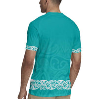 New Zealand Nurses Week Rugby Jersey Maori Kowhaiwhai Cyan Tribal