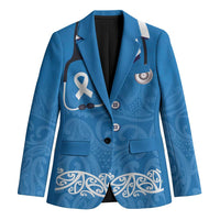 New Zealand Nurses Week Blazer Maori Kowhaiwhai Blue Tribal