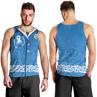 New Zealand Nurses Week Men Tank Top Maori Kowhaiwhai Blue Tribal LT9 - Polynesian Pride