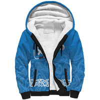 New Zealand Nurses Week Sherpa Hoodie Maori Kowhaiwhai Blue Tribal